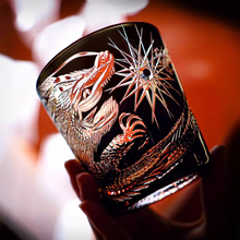 Load image into Gallery viewer, Dragon Hand Cut Crystal Whisky Glass with Loong Pattern