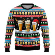 Load image into Gallery viewer, Beer Themed Ugly Christmas Sweater 3D Funny Print Long Sleeve Pullover