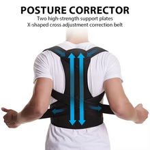 Load image into Gallery viewer, Adjustable Back Brace Posture Corrector for Men and Women, Lumbar and Shoulder Support for Better Alignment