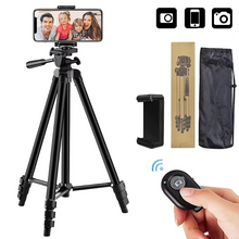 Load image into Gallery viewer, Universal Lightweight Tripod Stand with Bluetooth Remote for Smartphones and DSLRs