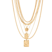 Load image into Gallery viewer, 6-Piece Gold-Tone Vintage Coin & Square Tag Choker Set