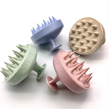 Load image into Gallery viewer, Wheat Straw Silicone Scalp Massage Shampoo Brush with Soft Silicone Bristles