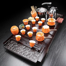 Load image into Gallery viewer, Premium Solid Wood Electric Tea Tray Set