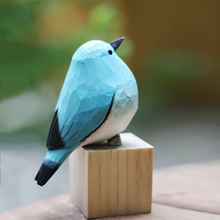 Load image into Gallery viewer, Handcrafted Mountain Blue Robin Wood Sculpture