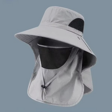 Load image into Gallery viewer, UV Protection Outdoor Sun Hat with Wide Brim and Neck Flap for Hiking, Fishing, and Camping