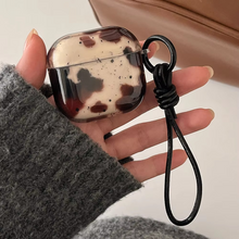 Load image into Gallery viewer, Black Agate Pattern AirPods Protective Case with Leather Keyring