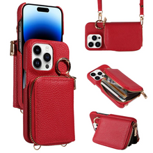 Load image into Gallery viewer, Premium Leather Multi-Function iPhone Case with Anti-Degaussing Protection