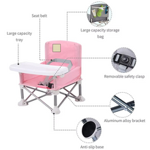 Load image into Gallery viewer, Portable Folding Baby Booster Seat for Dining and Travel
