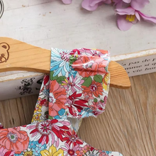 Load image into Gallery viewer, Summer Floral Halter Dress with Ruffled Sleeves and Matching Crossbody Bag for Girls