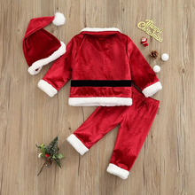 Load image into Gallery viewer, Toddler Christmas Santa Claus Costume 3 Piece Set with Cardigan, Pants and Hat