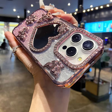 Load image into Gallery viewer, Butterfly Glitter Diamond Mirror Case for iPhone