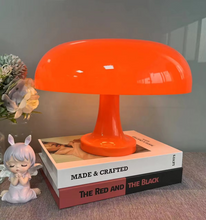 Load image into Gallery viewer, Modern Danish Mushroom Table Lamp – Minimalist Orange Bedside Light