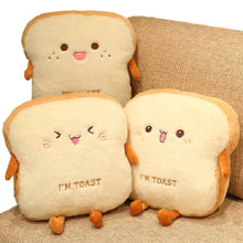 Load image into Gallery viewer, Toast Shaped Hand Warmer Pillow with Dual Hand Pocket and Plush Fabric