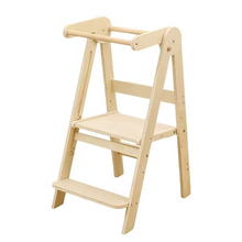 Load image into Gallery viewer, Modern Design Foldable Step Stool Kids Wooden Kitchen Tower - Safe and Versatile Helper for Kids