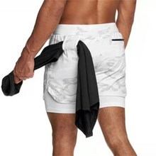 Load image into Gallery viewer, Men's Double Layer Training Shorts with Hidden Pocket