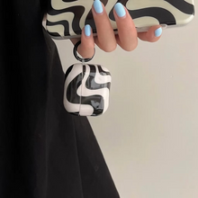 Load image into Gallery viewer, Black and White Curves Shockproof Hook Case for AirPods