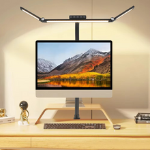 Load image into Gallery viewer, 24W Triple Head LED Desk Lamp with Clamp and Auto Dimming for Office and Home