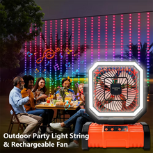 Load image into Gallery viewer, Rechargeable Camping Fan with 20000mAh Battery, 4 Speeds and LED Lantern