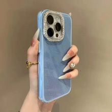 Load image into Gallery viewer, 3 In 1 Bling Glitter Candy Color Phone Case with Diamond Camera Protector