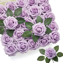 Load image into Gallery viewer, Realistic Red Artificial Roses with Stems (Pack of 25/10)