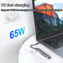 Load image into Gallery viewer, USB C Hub 5-in-2 Adapter with 65W PD Charging and USB 3.0 Ports for Laptops