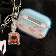 Load image into Gallery viewer, Gradient Blue Lucky Fish AirPods Case with Keyring