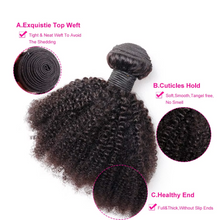 Load image into Gallery viewer, Afro Kinky Curly Brazilian Virgin Human Hair Bundles, Double Weft Extensions