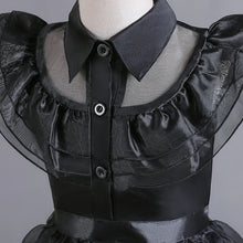 Load image into Gallery viewer, Girls Gothic Layered Cake Gown with Mesh Panel Details and Decorative Pattern All Vera Mart