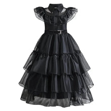 Load image into Gallery viewer, Girls Gothic Layered Cake Gown with Mesh Panel Details and Decorative Pattern All Vera Mart