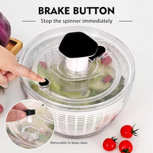 Load image into Gallery viewer, 6.3 QT One-Handed Salad Spinner with Easy Press Drying System