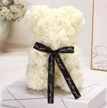 Load image into Gallery viewer, 9.8in Artificial Rose Teddy Bear Gift with Display Box - Romantic Anniversary or Valentine's Day Decor