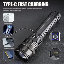 Load image into Gallery viewer, Ultra-Power Tactical LED Flashlight with Built-In Battery 10000 Lumens