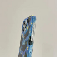 Load image into Gallery viewer, Cute Black Cats Feather Yarn iPhone Case with Stars and Moon Design