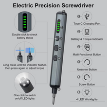 Load image into Gallery viewer, Mini Electric Precision Screwdriver Set with 64 Magnetic Bits and LED Lighting