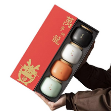 Load image into Gallery viewer, Portable Ceramic Sealed Tea Canister with Calligraphy Design
