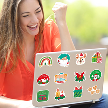 Load image into Gallery viewer, 50pcs Waterproof Christmas Vinyl Stickers for Holiday Decorating, Gifts, and Party Favors