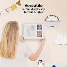 Load image into Gallery viewer, Baby Handprint and Footprint Clay Keepsake Photo Frame