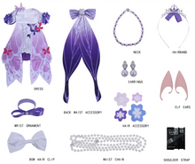 Load image into Gallery viewer, Halloween Full Set for Women – Dress, Wig, Hairband, Butterfly Hairclip, and Props