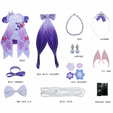 Load image into Gallery viewer, Halloween Full Set for Women – Dress, Wig, Hairband, Butterfly Hairclip, and Props
