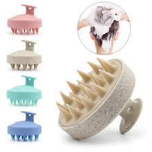 Load image into Gallery viewer, Wheat Straw Silicone Scalp Massage Shampoo Brush with Soft Silicone Bristles