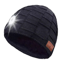 Load image into Gallery viewer, Wireless Bluetooth Music Beanie with Built‑In Headphones and LED Light
