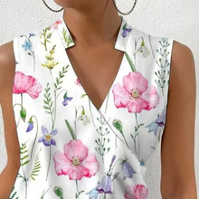 Load image into Gallery viewer, Chic Summer V-neck Sleeveless Printed Blouse for Women