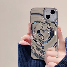 Load image into Gallery viewer, Retro Folds 3D Love Heart iPhone Case
