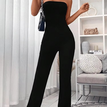 Load image into Gallery viewer, Women's Summer Drawstring Waist Slim Fit Micro-Flare Jumpsuit Pants