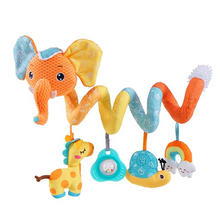 Load image into Gallery viewer, Elephant Spiral Sensory Activity Toy for Car Seat, Stroller, and Crib