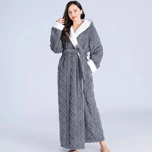 Load image into Gallery viewer, Plush Long Hooded Robe Soft Breathable Fabric