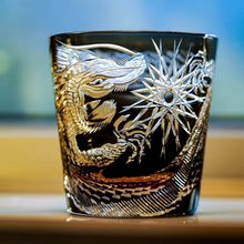 Load image into Gallery viewer, Dragon Hand Cut Crystal Whisky Glass with Loong Pattern