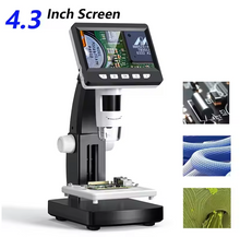 Load image into Gallery viewer, 1000X 4.3" LCD Digital Microscope – 1080P Coin Microscope with 8 LED Lights for Soldering, Repairs, and Inspection