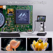 Load image into Gallery viewer, 1000X 4.3" LCD Digital Microscope – 1080P Coin Microscope with 8 LED Lights for Soldering, Repairs, and Inspection
