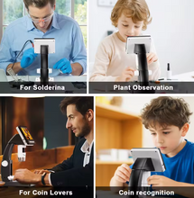 Load image into Gallery viewer, 1000X 4.3" LCD Digital Microscope – 1080P Coin Microscope with 8 LED Lights for Soldering, Repairs, and Inspection